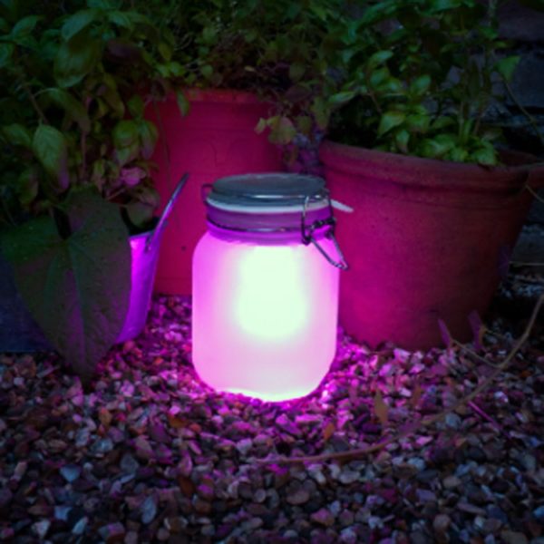 Luminária Solar í  Prova D'água Rosa