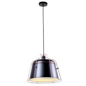 Pendente em Metal Preto e Arame Dourado