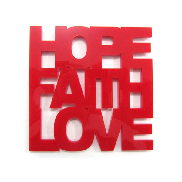 Porta Copos HOPE FAITH LOVE