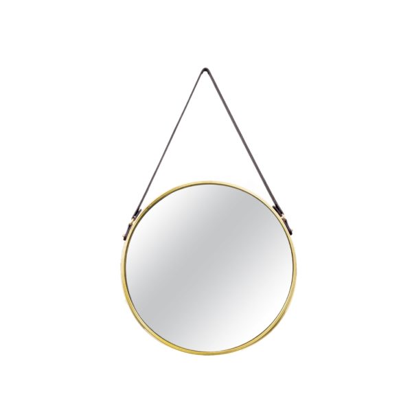 Espelho em Metal Dourado - 40,5cm