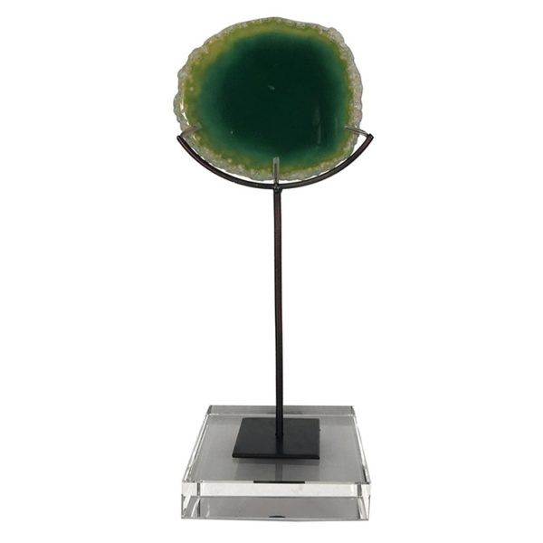 Pedra Natural Decorativa Agata Verde - 28cm