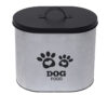 Lata em Metal Oval Dog Food Prata e Preta - 25,5cm