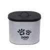 Lata em Metal Oval Dog Food Prata e Preta - 21cm