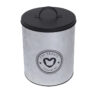 Lata em Metal Redonda Dog Food Prata e Preta - 26cm