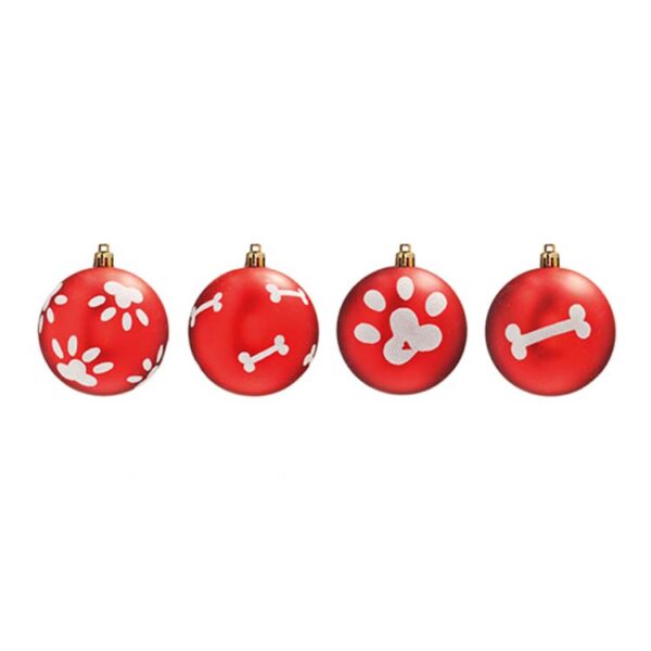 Bola Vermelha e Branca Pet 8cm - 4pcs