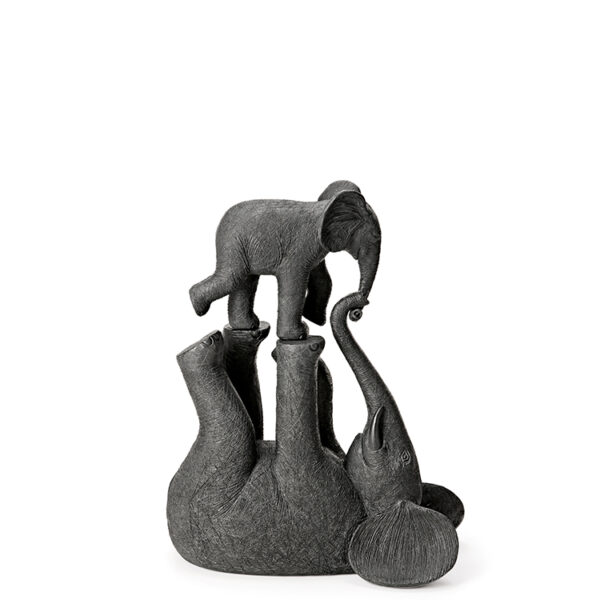 Escultura Elefante em Poliresina Cinza - 37,5cm