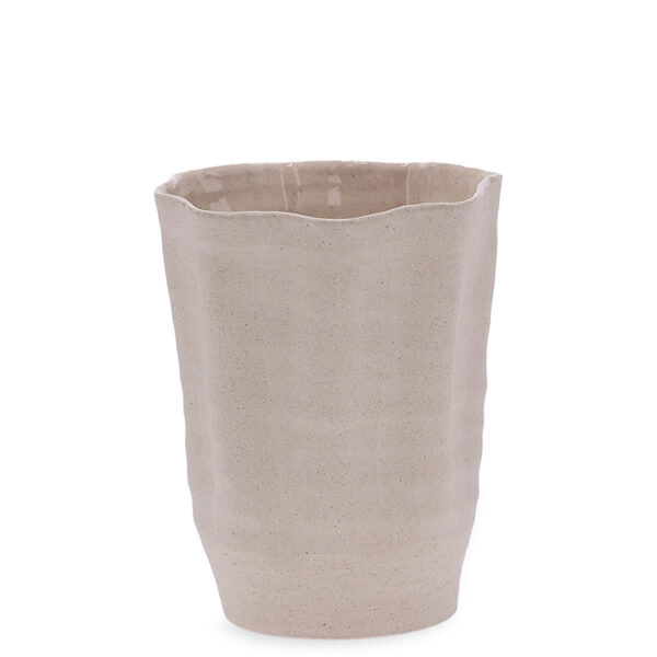 Vaso em Cerâmica Bege - 24,5cm