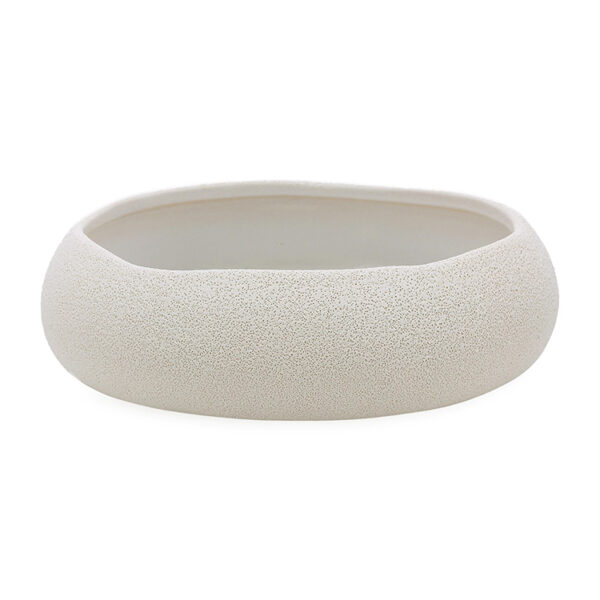 Centro de Mesa em Cerâmica Off White - 34cm