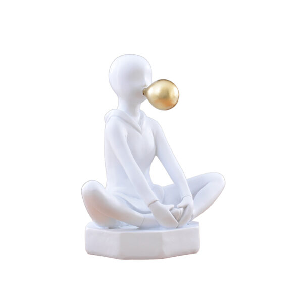 Escultura em Resina Bubble Boy Sentado - Imagem 2