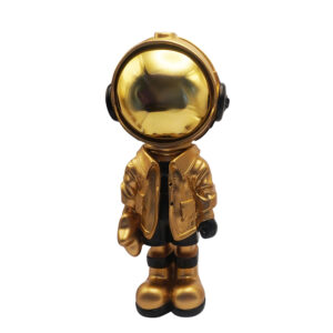 Escultura em Resina Astronauta Gold