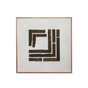 Quadro em Canvas com Textura e Madeira Rústica - 60x60