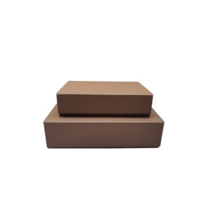 Kit c/2 Caixas Decorativas em MDF Revestida em Couro Sintético Marrom