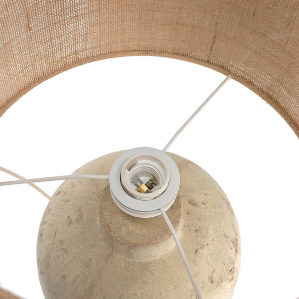 Luminária em Cerâmica e com Cúpula em Fibra - 49x33 - Imagem 3