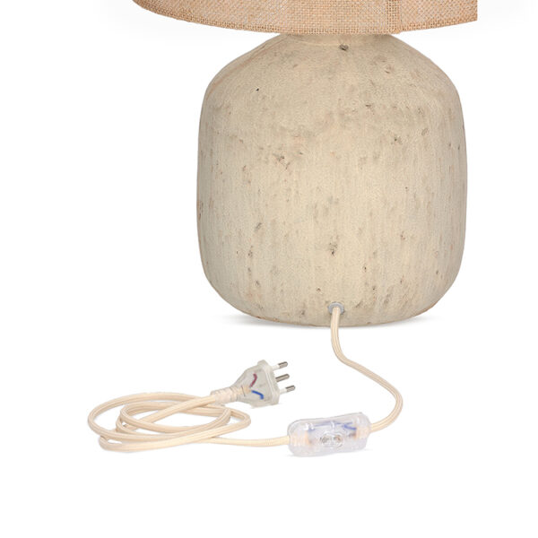 Luminária em Cerâmica e com Cúpula em Fibra - 49x33 - Imagem 4