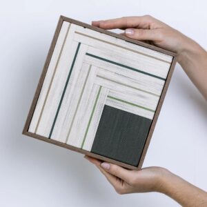 Quadro Lineas Musgo - 20x20