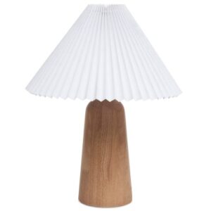 Luminária de Mesa em Madeira e Linho - 44x35