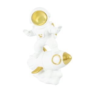 Escultura em Resina Astronauta Surfando no Foguete