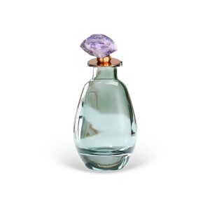 Peça Decorativa em Vidro Verde com Detalhe em Pedra - 16x7