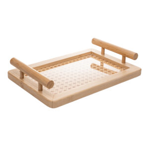 Bandeja em Bambu com Alça e Fundo em Treliça - 30x20