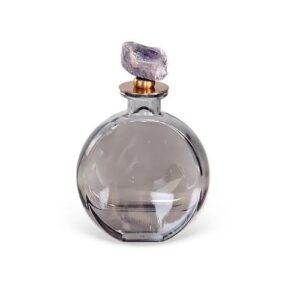 Peça Decorativa em Vidro Fumê com Detalhe em Pedra