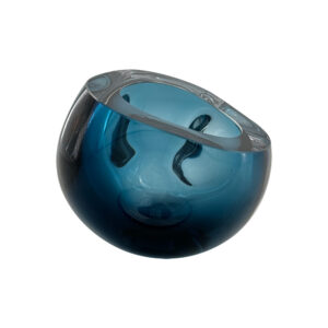 Vaso em Vidro Azul Estilo Murano - P