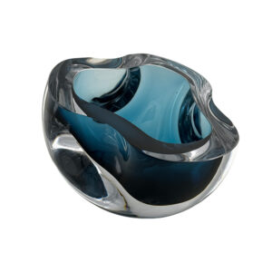 Vaso em Vidro Azul Estilo Murano - G