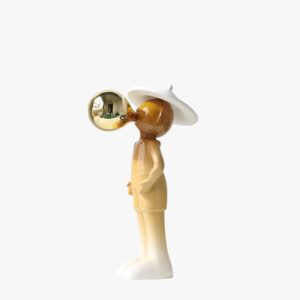 Escultura Menino com Chapéu e Balão - 30x18