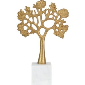 Escultura Árvore em Mármore e Metal - 32,5x23,5