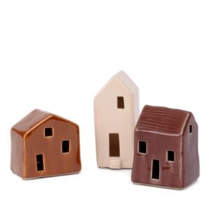 Escultura Casa em Cerâmica - 3pcs