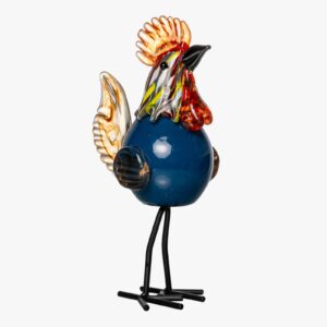 Escultura de Vidro Galo em Pé