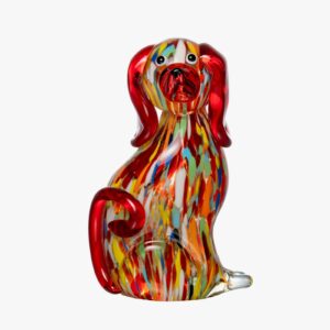 Escultura de Vidro Dog Vermelho