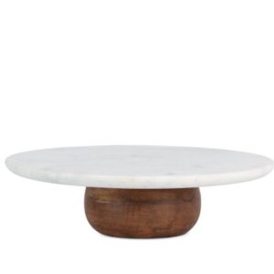 Centro de Mesa em Madeira e Mármore