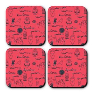 Porta-copos Vermelho - Frida Kahlo