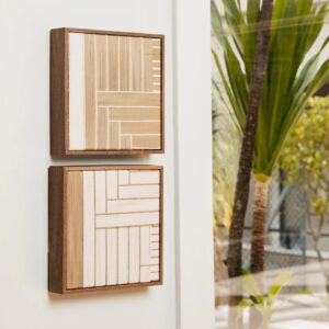 Quadro Intervalos Rafia  - 20x20