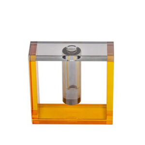 Vaso em Cristal: Amarelo e Fumê