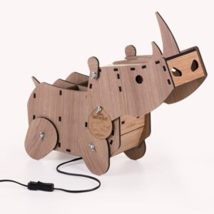 Luminária Articulada Rinoceronte Madeirado