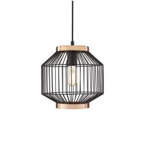 Pendente em Metal Preto e Cobre - 29x26