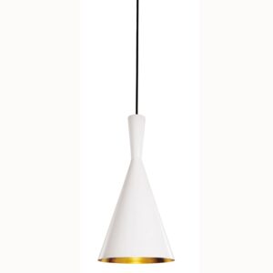 Pendente em Alumínio Branco com Interior Dourado