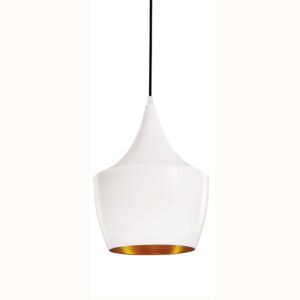 Pendente em Alumí­nio Branco com Interior Dourado