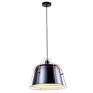 Pendente em Metal Preto e Arame Dourado