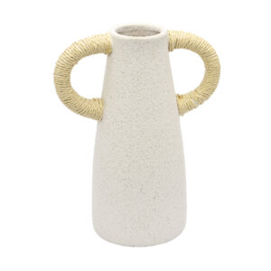 Vaso em Cerâmica Branca com Barbante - 23x18