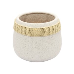 Vaso em Cerâmica Branca com Barbante - 12x12