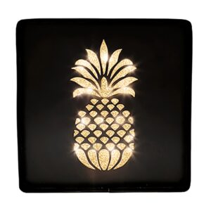 Placa Em Metal Com Led - Abacaxi