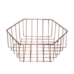 Cesta Em Ferro Cobre Hexagonal - G