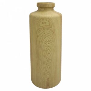 Vaso Em Cerâmica Com Efeito De Madeira - 37,5Cm