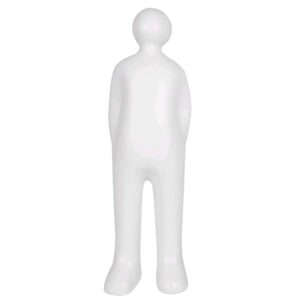 Peça Decorativa Em Cerâmica Branca Homem - 40Cm