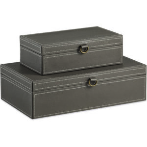 Caixa em Poliuretano Marrom - 2pcs