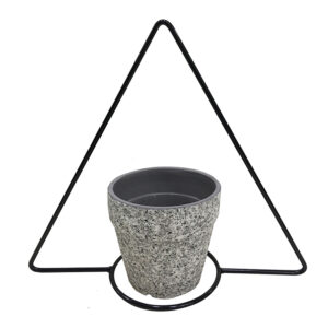 Cachepot de Cerâmica com Suporte de Metal - 11cm