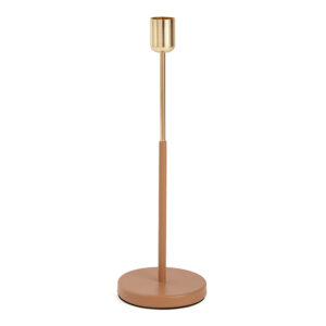Castiçal em Metal Bege - 29x9