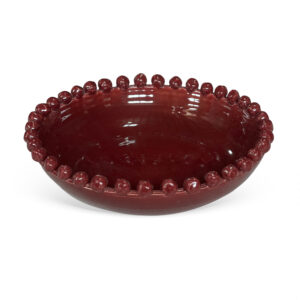 Centro de Mesa em Cerâmica Esferas Bordô - 31cm